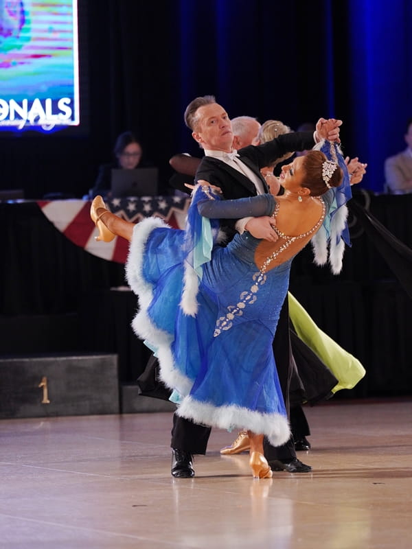 Denis Kojinov and Jeanette Chevalier dance Ballroom at 2026 USA Dance Nationals in 10-dance category